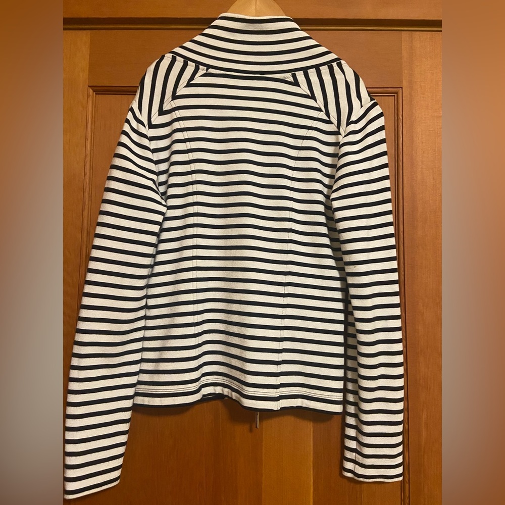 Joseph Ribkoff Striped Zip-Up - Picture 2 of 9